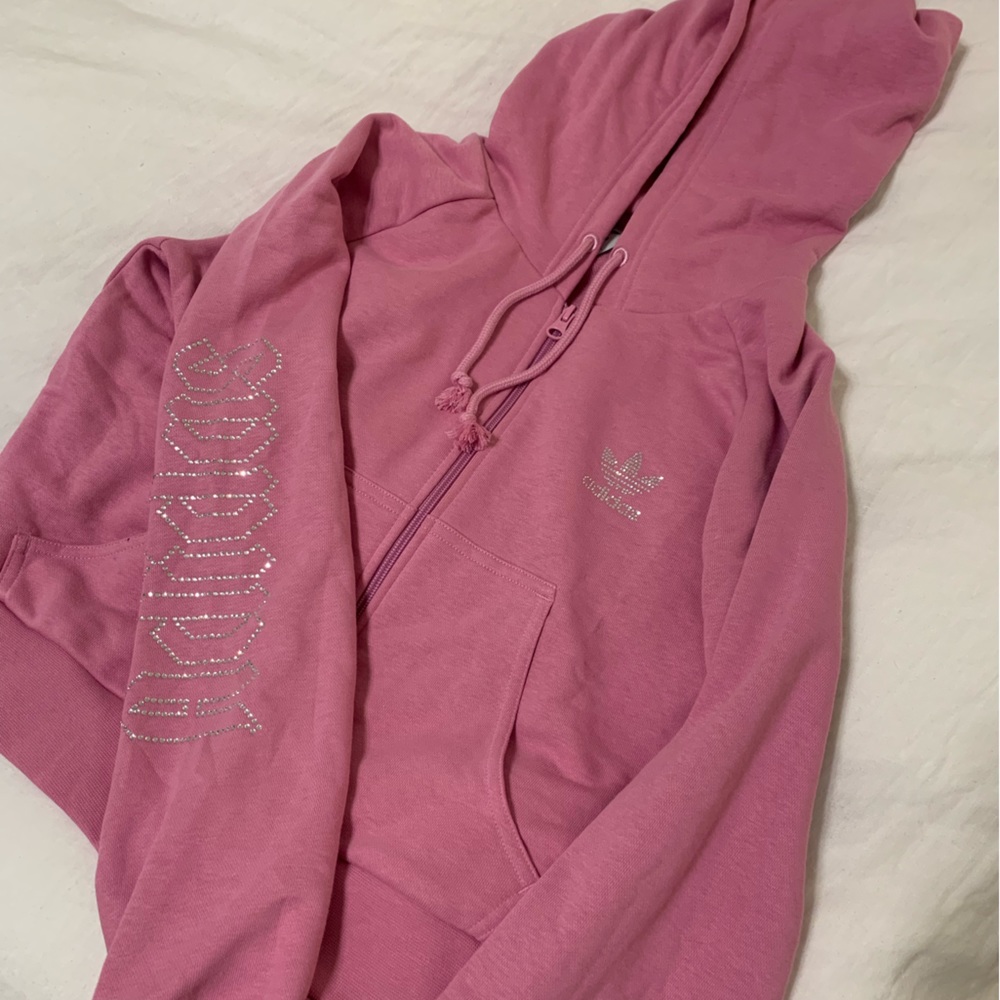 Addidas cropped zipup hoodie